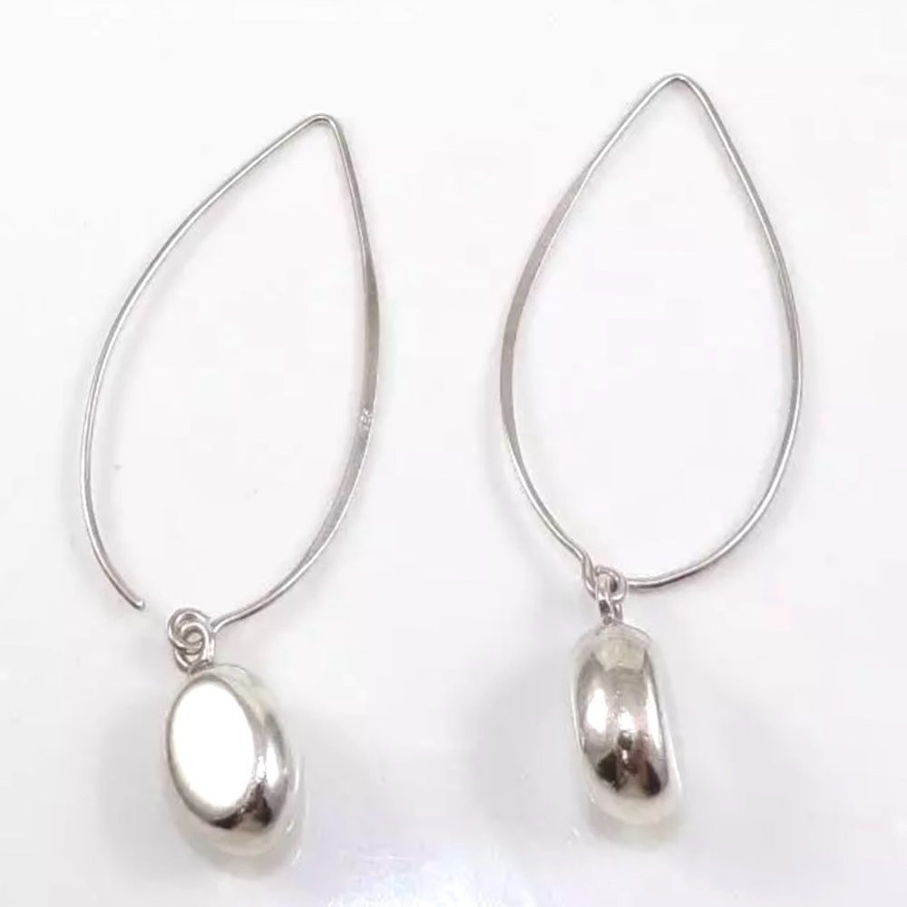 Silpada Vintage Sterling Silver larger sz drop silver bead threader earr… - Picture 9 of 10